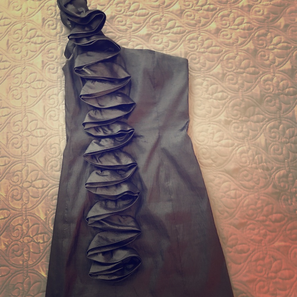 One shoulder dress with ruffle